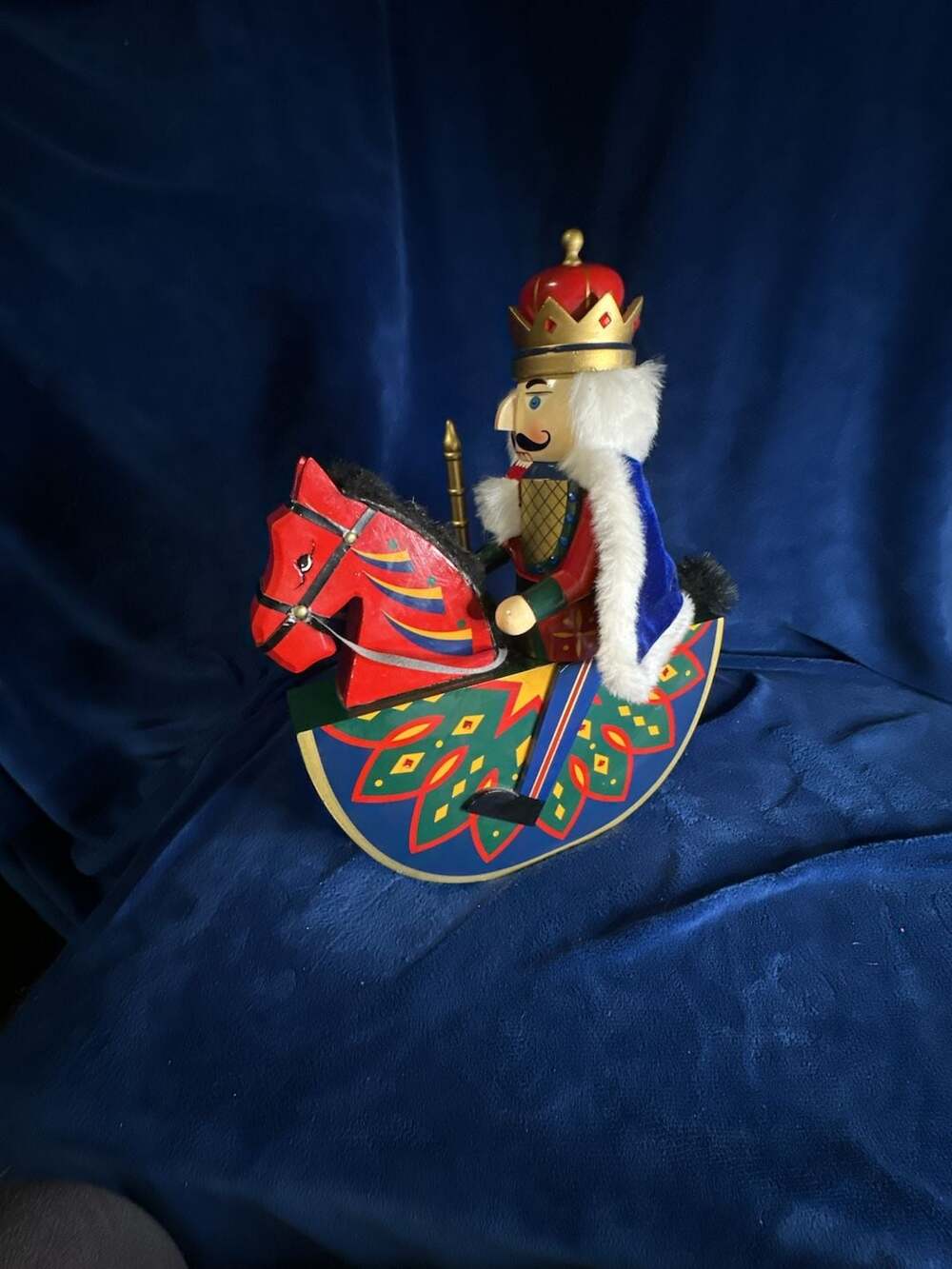 Kirkland Signature Wooden Nutcracker King on Rocking Horse Christmas Decor